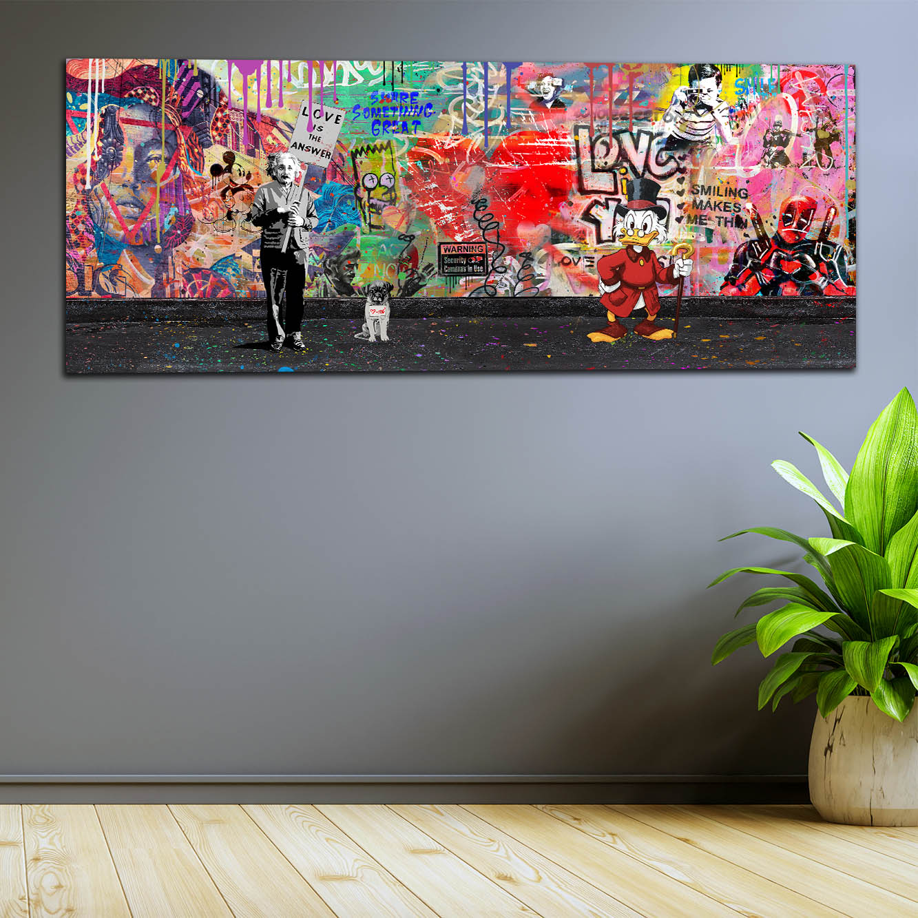 Arte di strada icone pop Paperone & Charlie quadro