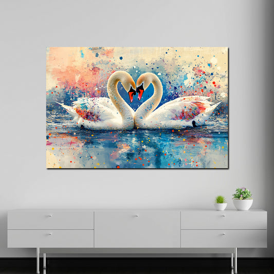 Cigni nell’acqua quadro