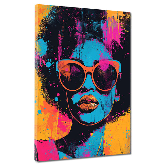 Quadro African Woman Pop Art ritratto colorato e moderno