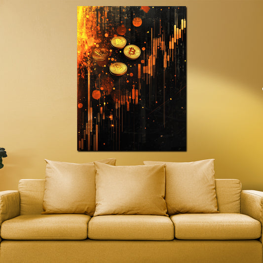 Quadro Bitcoin criptovaluta finanza successo investimento moderno