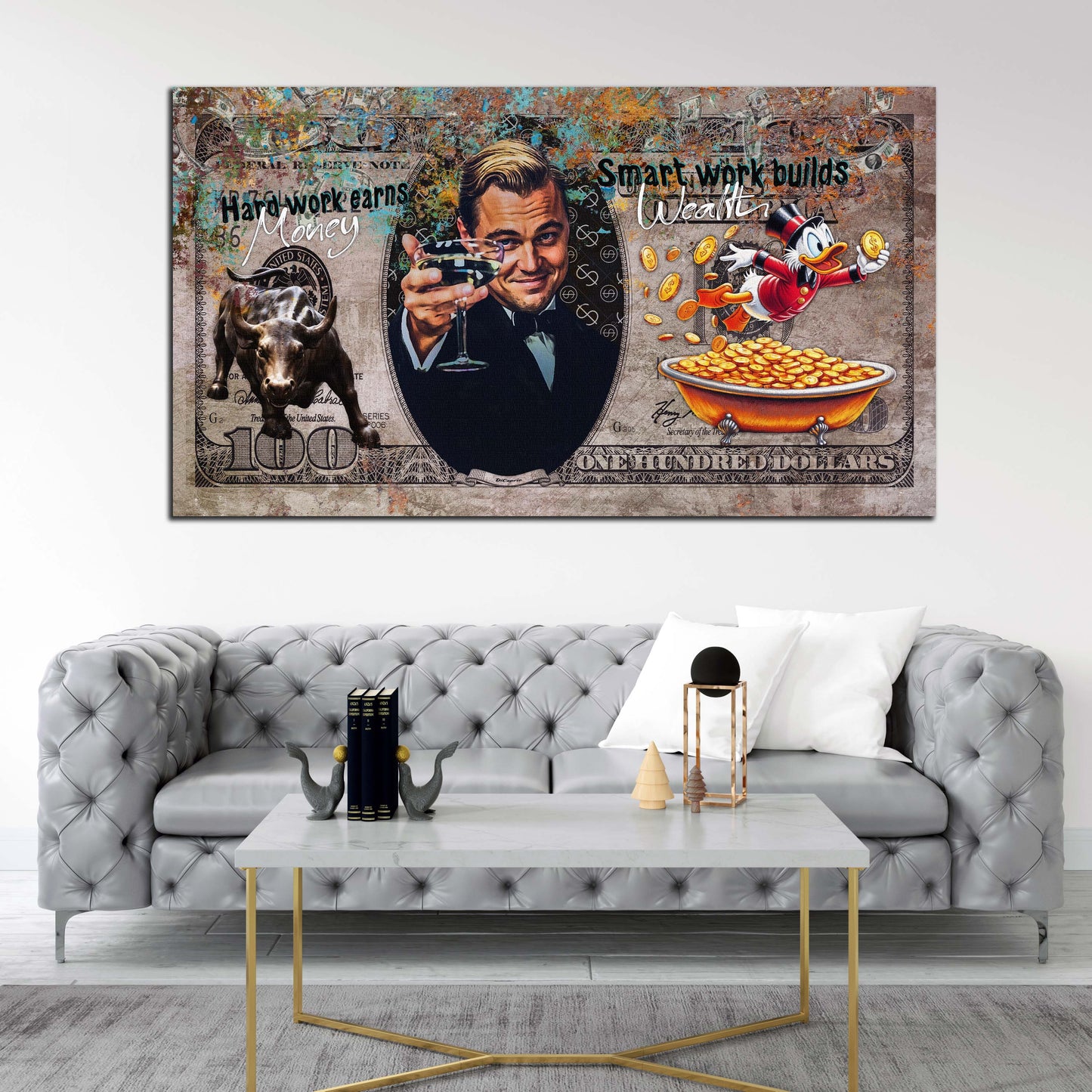 Quadro Gatsby Pop Art successo denaro stile moderno Cheers
