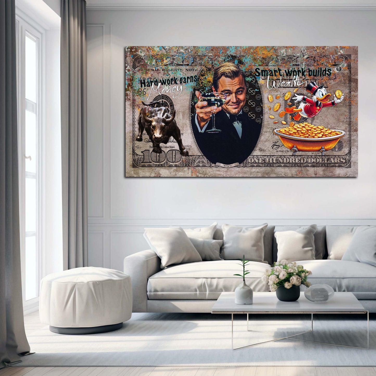 Quadro Gatsby Pop Art successo denaro stile moderno Cheers