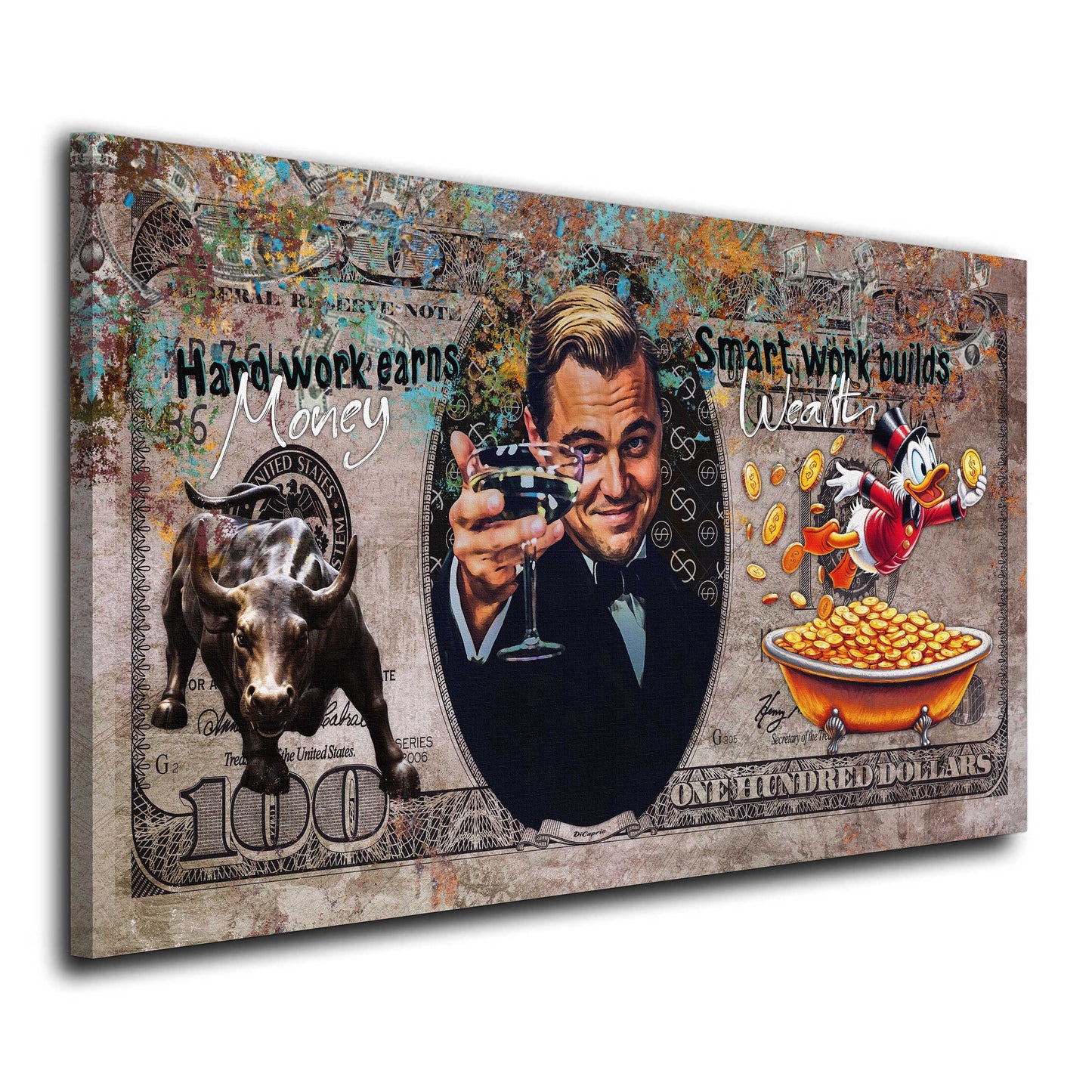 Quadro Gatsby Pop Art successo denaro stile moderno Cheers