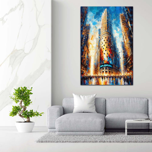 Quadro New York grattacieli Wall Street arte moderna metropoli