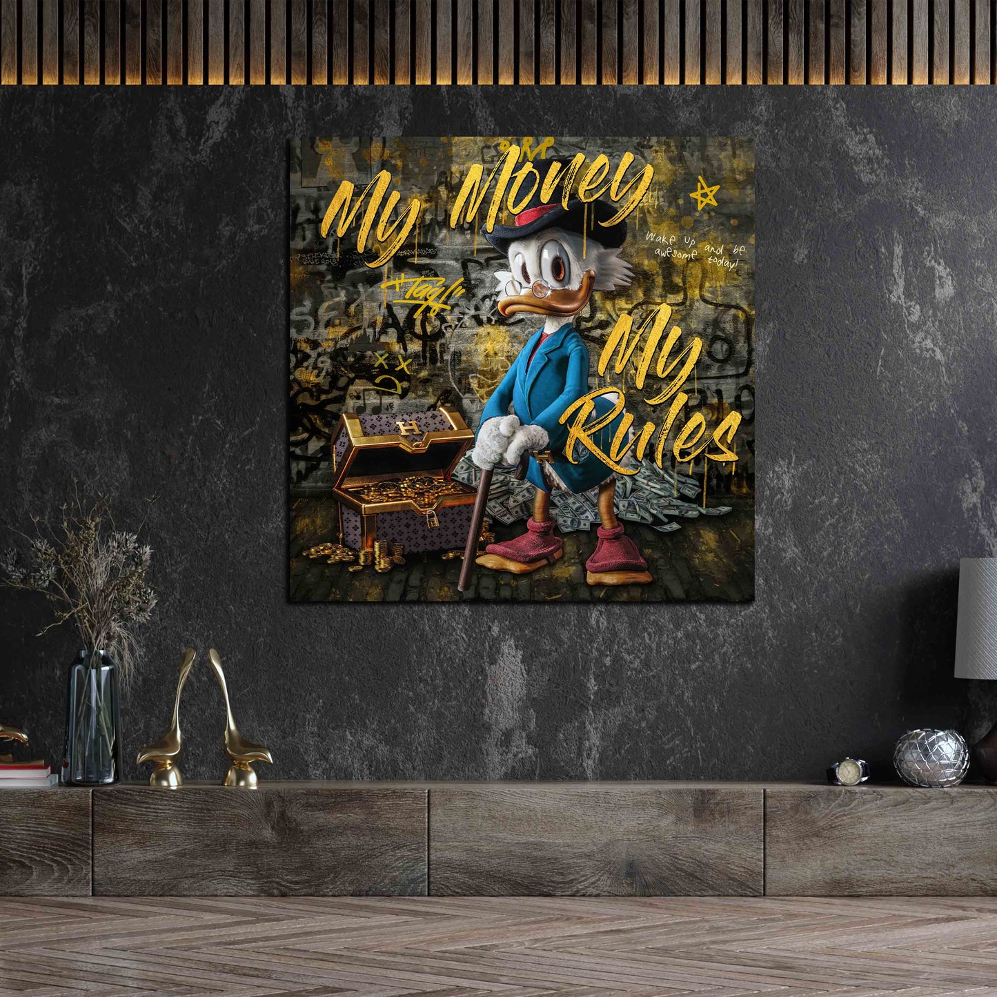 Quadro Paperone Pop Art My Money My Rules