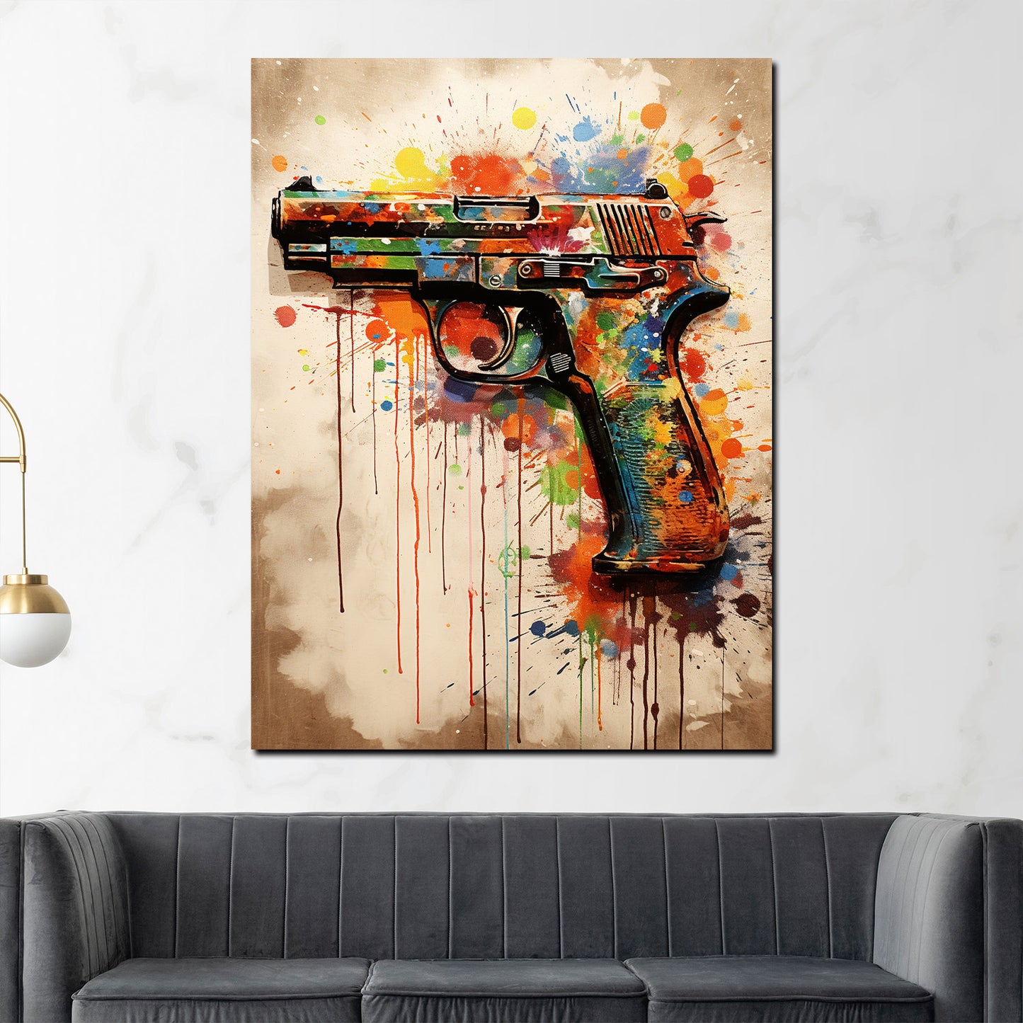 Quadro Pistol Art Pop Art abstrakt