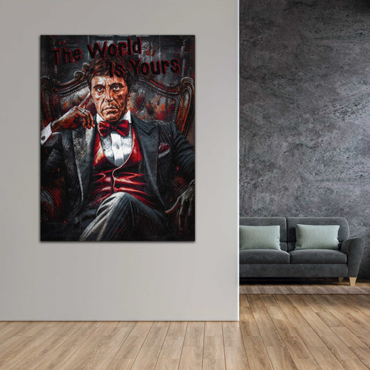 Quadro Pop Art Tony potere ricchezza eleganza The World Is Yours