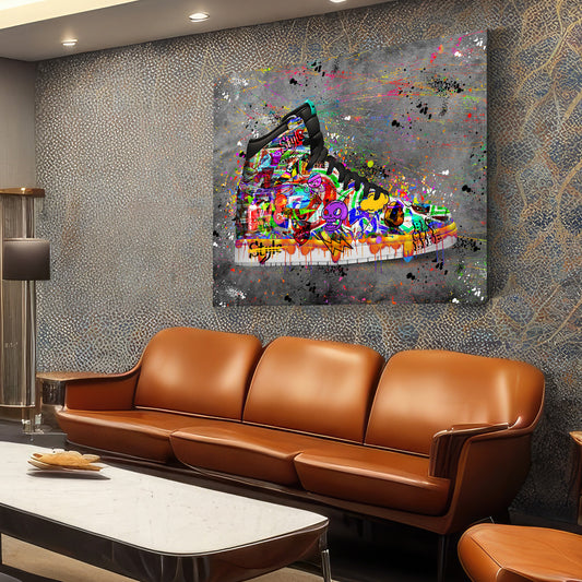 Quadro stampa su tela Graffiti Street Art Sneakers, Scarpa