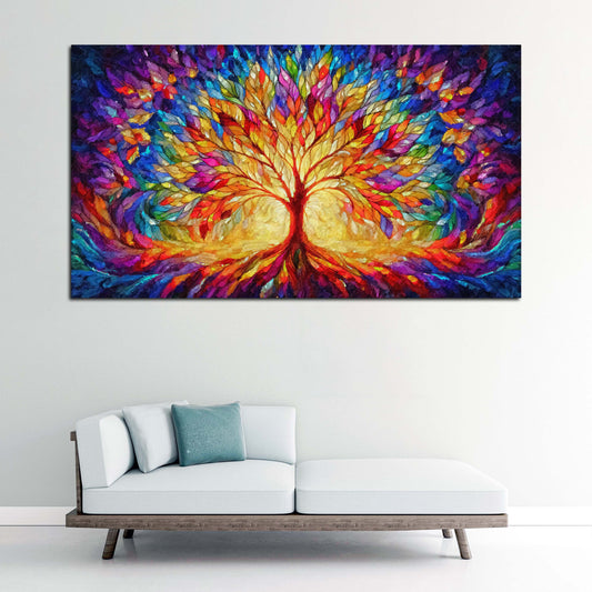 Quadro albero della vita colorato astratto