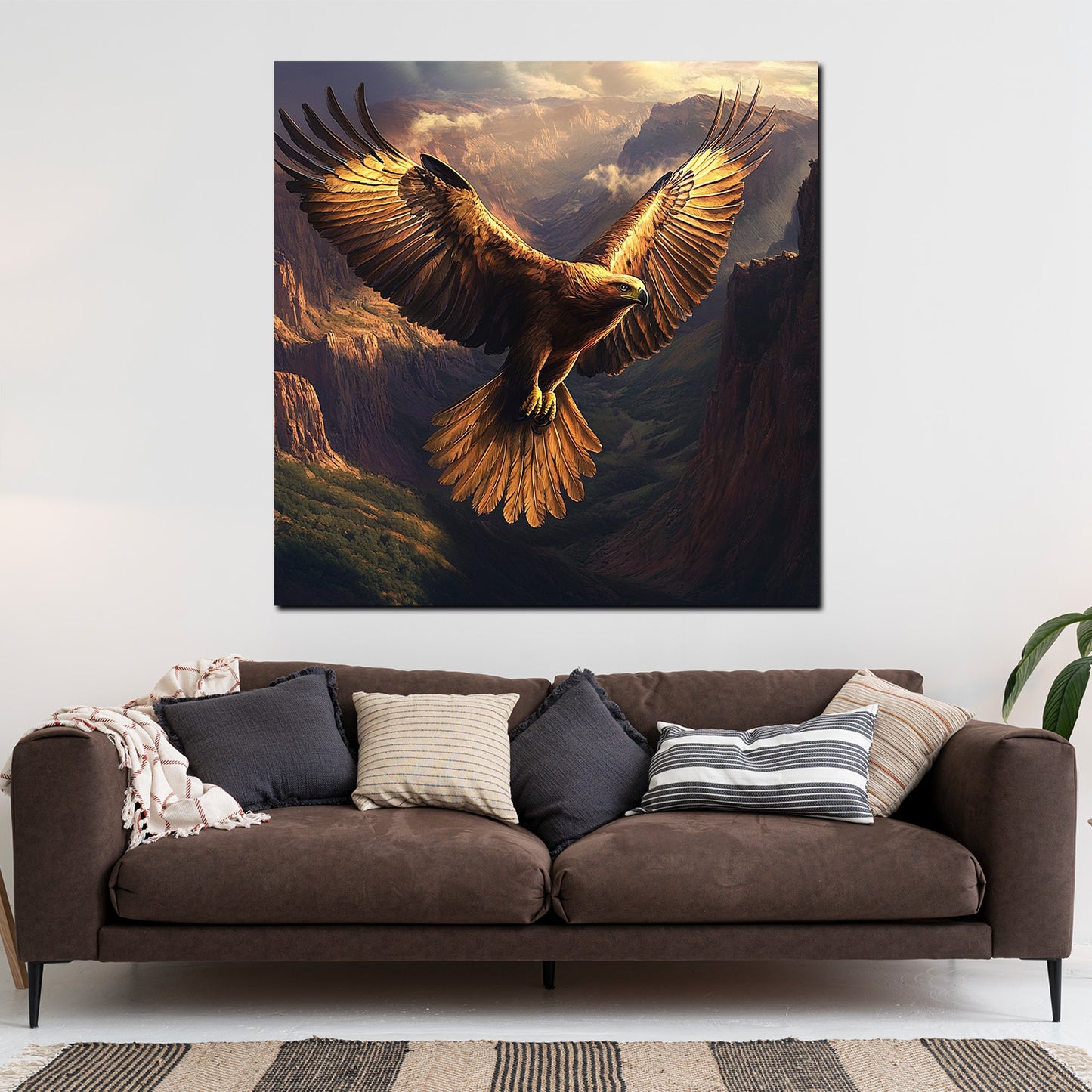 Quadro aquila sulle montagne natura maestosa libertà