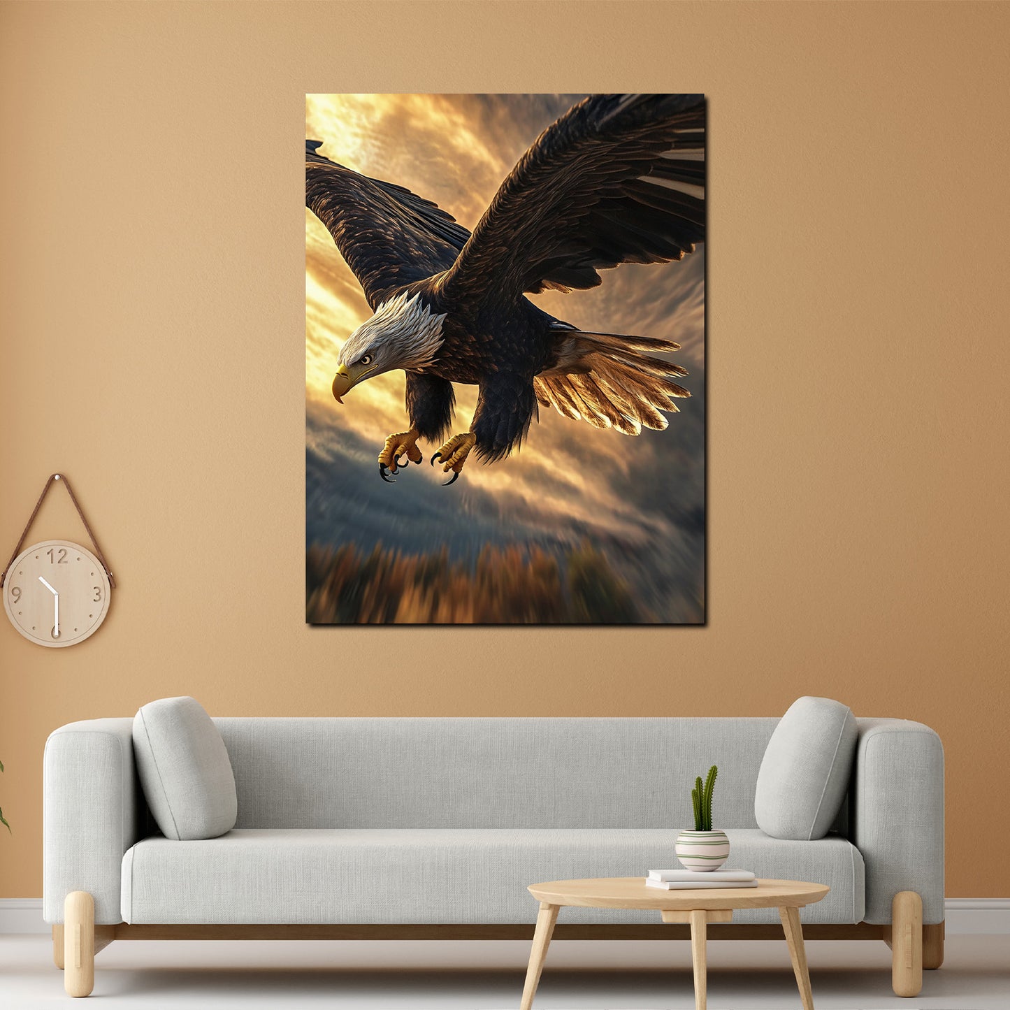 Quadro aquila volo tramonto potenza libertà natura