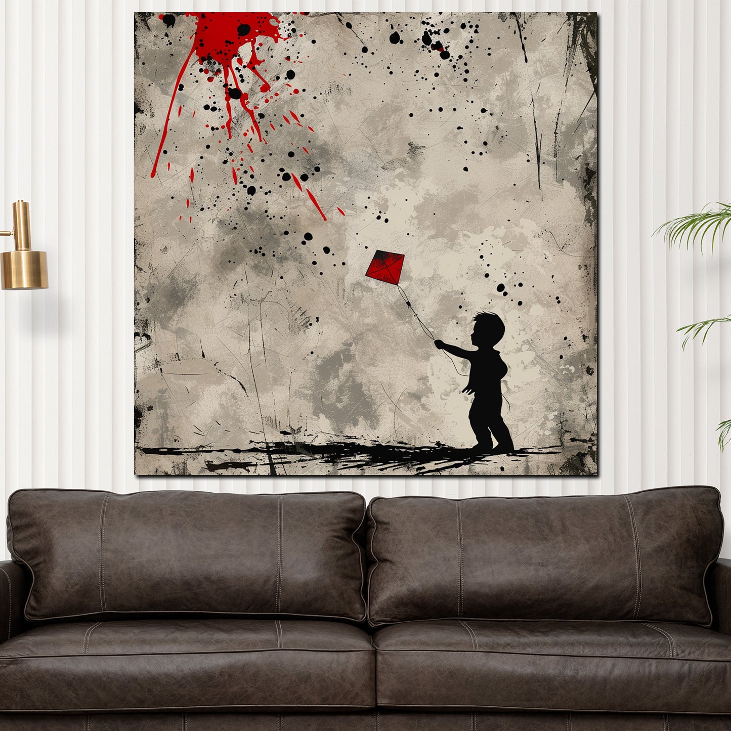 Quadro astratto Bambino con aquilone Arte di Strada