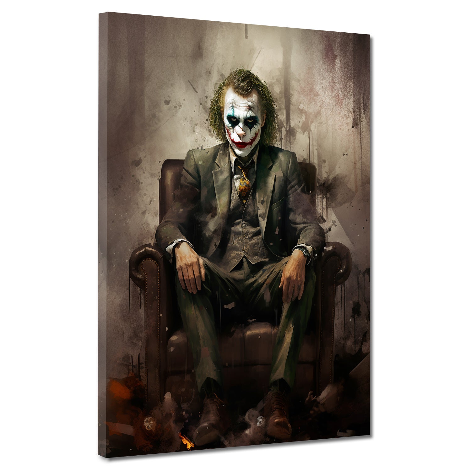 Quadro Joker seduto in un abito [Consegna gratuita] –