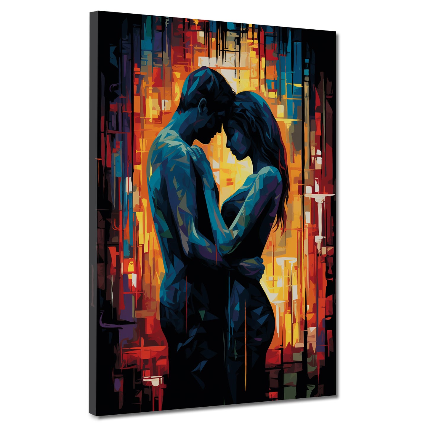 Quadro astratto coppia amore intimità moderno