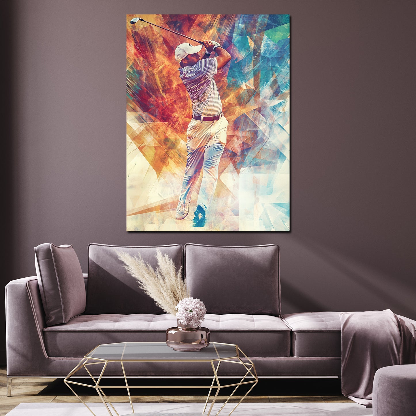Quadro astratto golfista dinamico moderno colorato