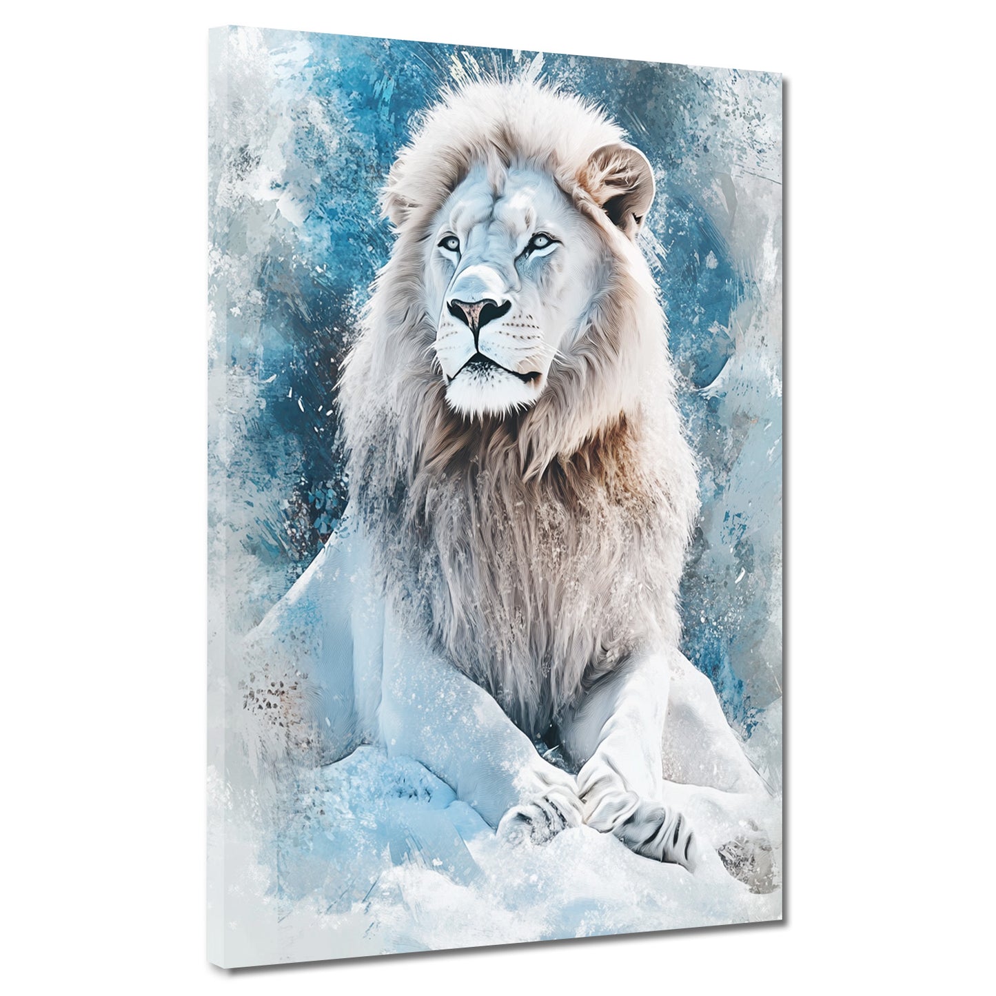 Quadro astratto leone bianco arte moderna