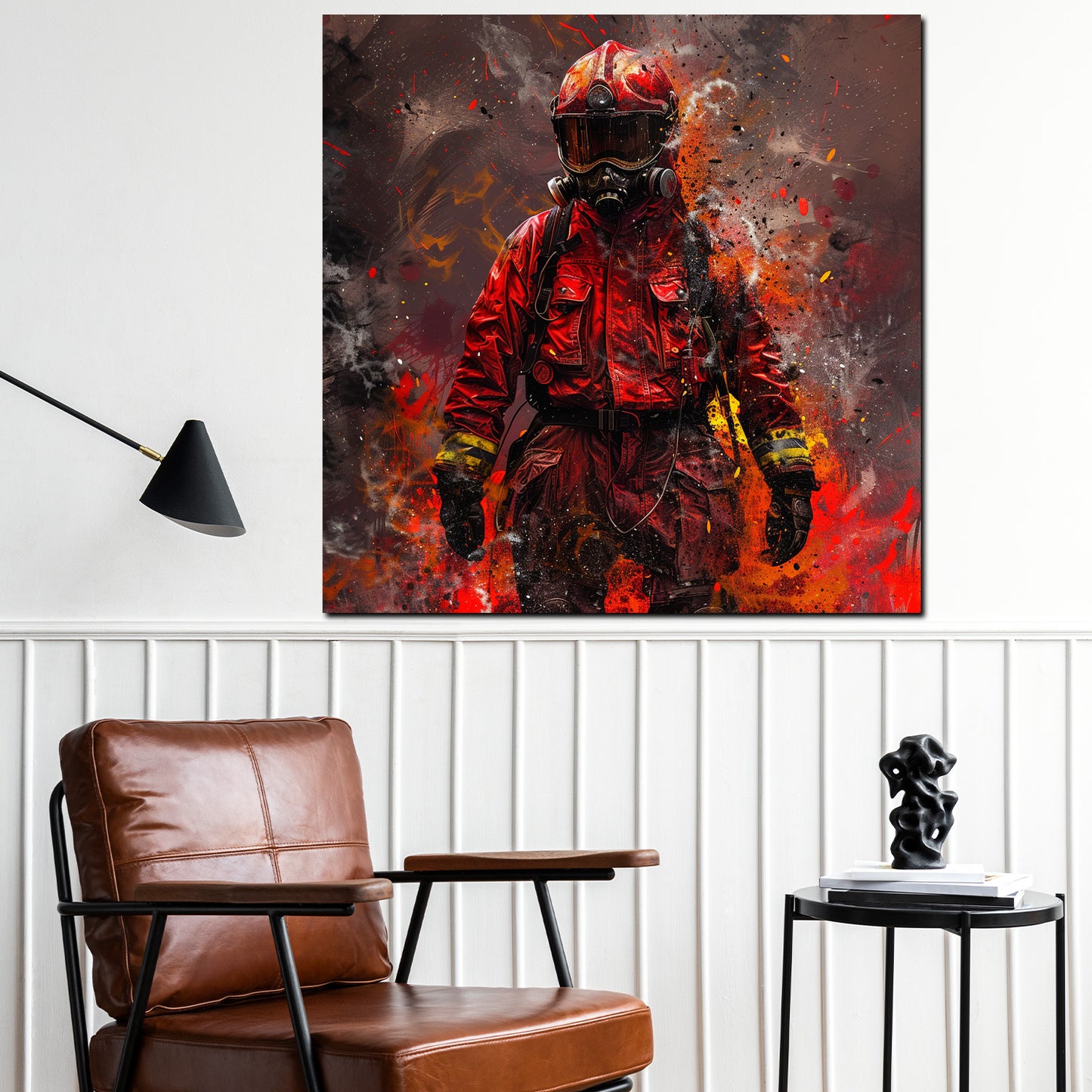 Quadro astratto pompiere red style