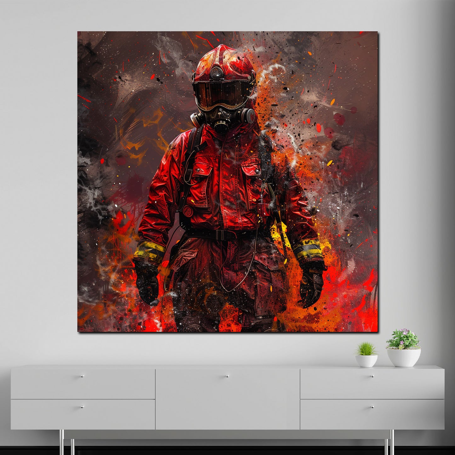 Quadro astratto pompiere red style