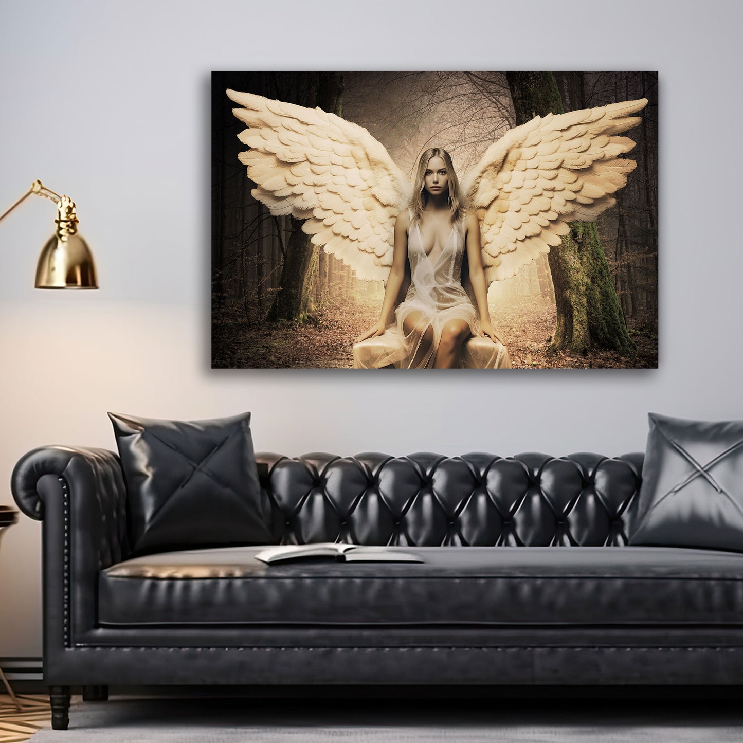 Quadro bellissima donna angelo con le ali