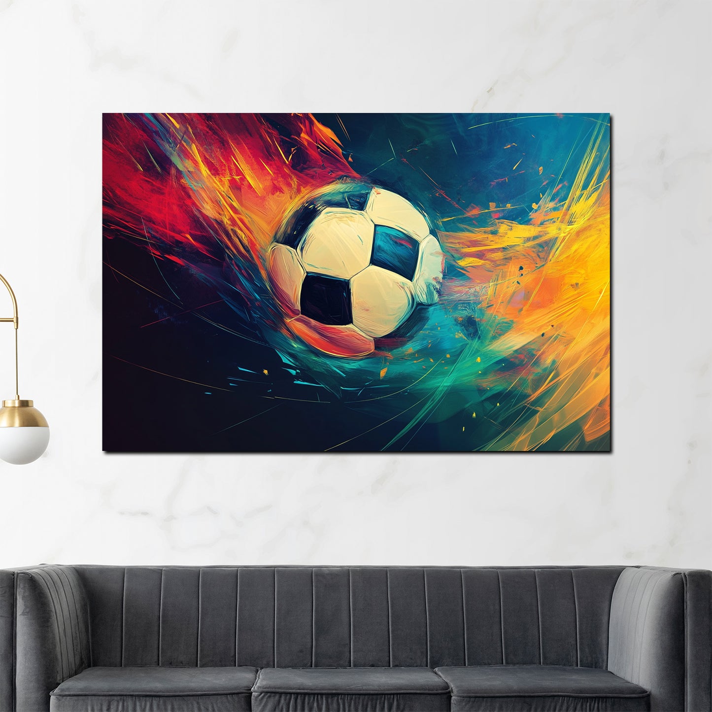 Quadro calcio energia movimento colori sport