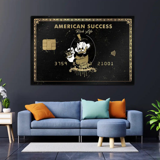 Quadro carta Paperone American Success Rich Life