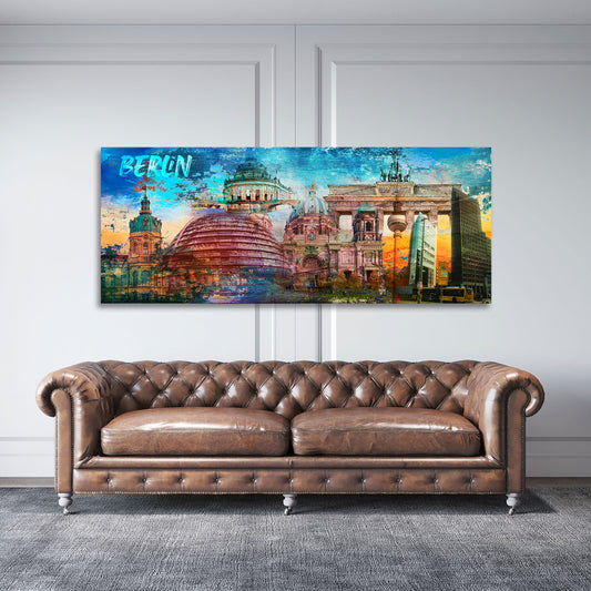 Quadro città Berlino edifici famosi pop art architettura