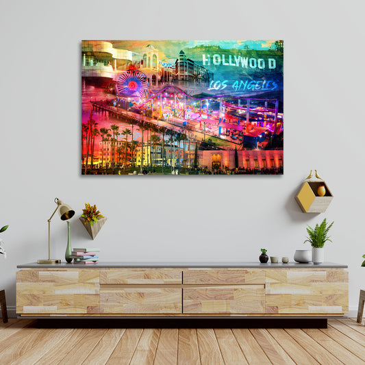 Quadro città Los Angeles pop art Hollywood