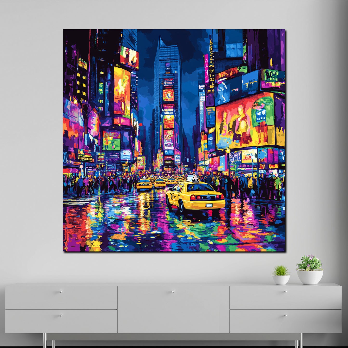 Quadro città New York Pop Art luci notturne moderno