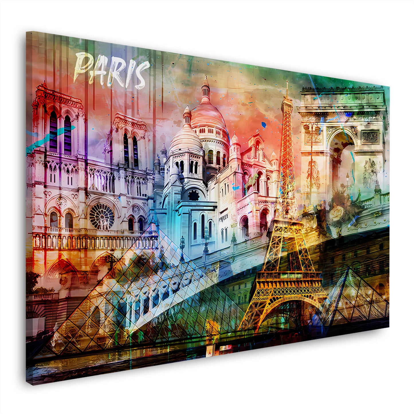 Quadro città Parigi attrazioni famose torre eiffel