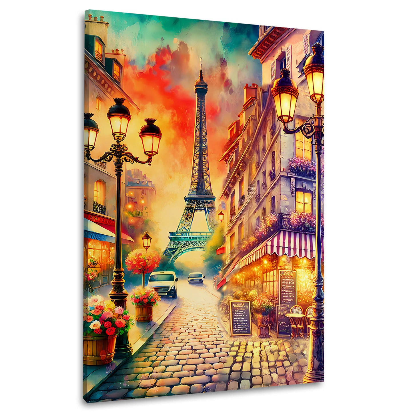 Quadro città Parigi strada torre eiffel atmosfera romantica