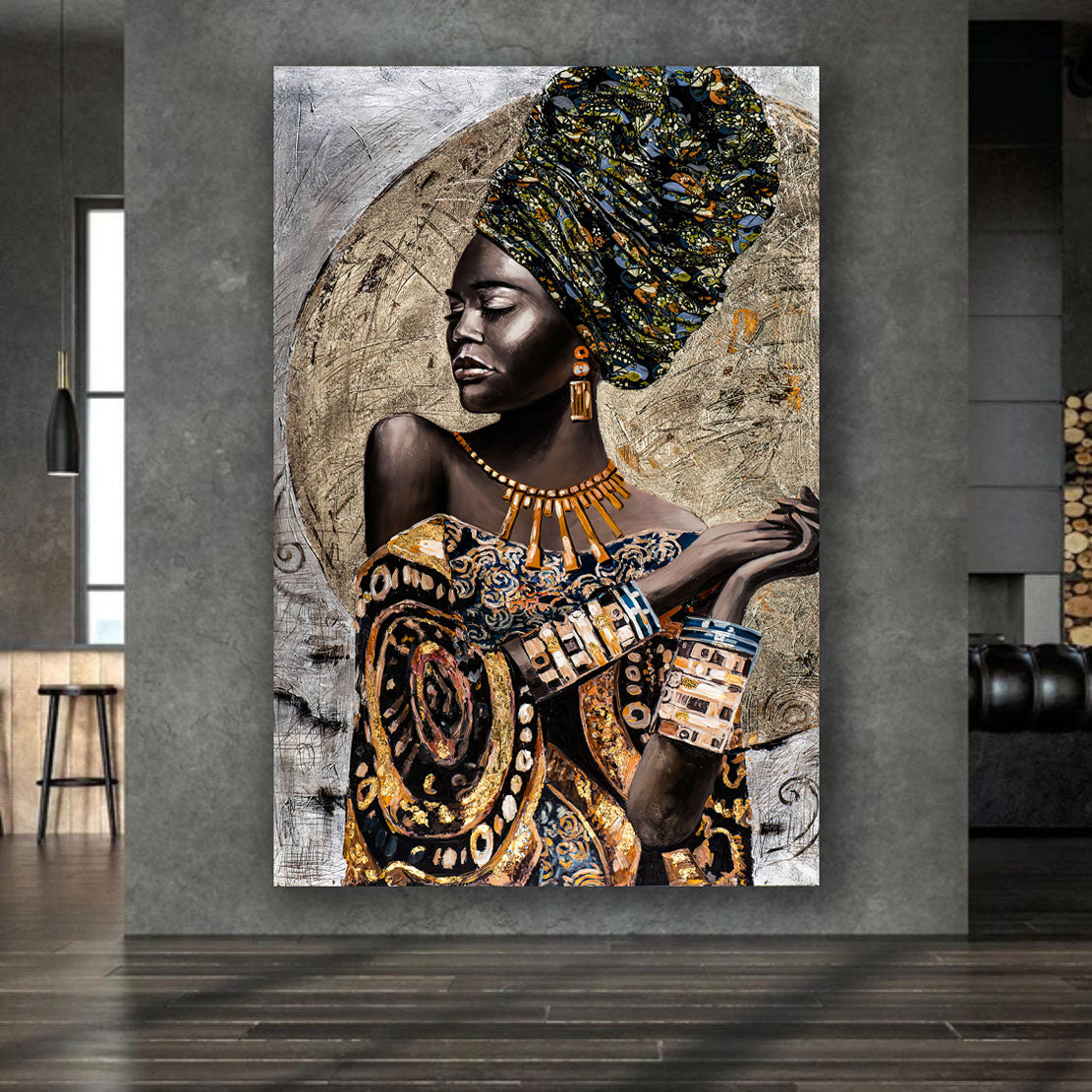 Quadro stampa su tela donna africana African Beauty Style