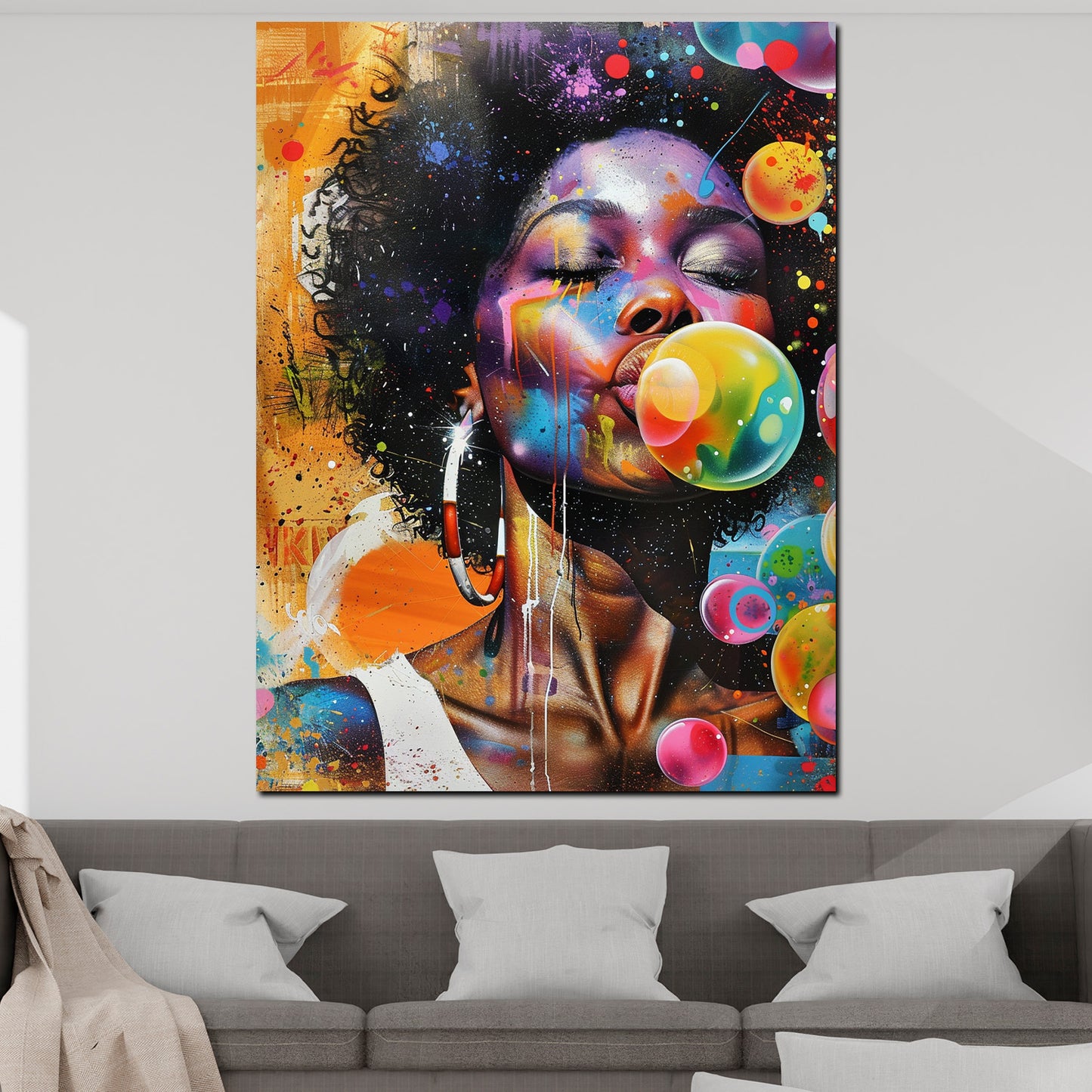 Quadro donna afroamericana arte moderna pop art