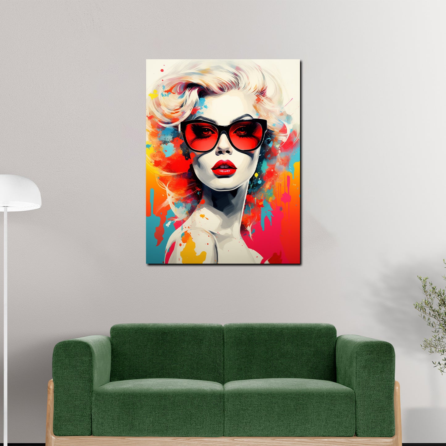 Quadro donna pop art moderno splash retro