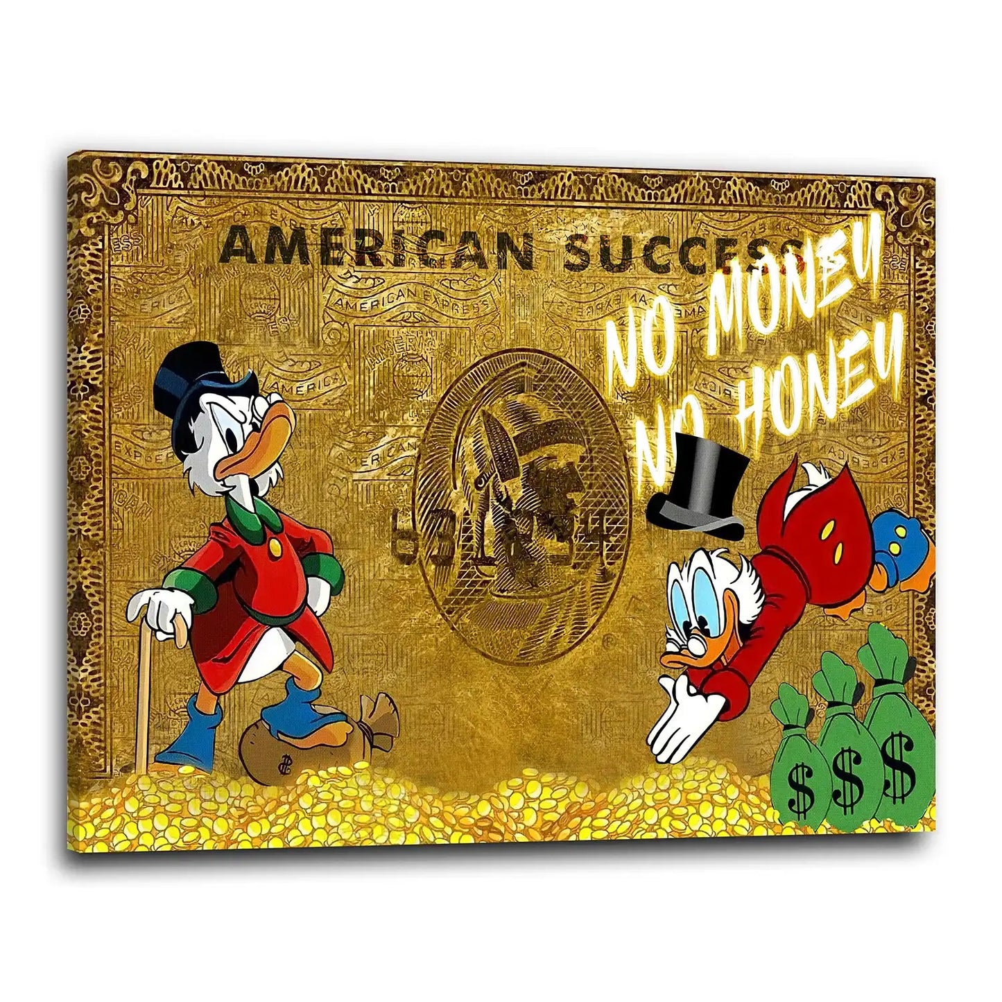 Quadro Duck Gold Style, Arte Comic & Fumetti