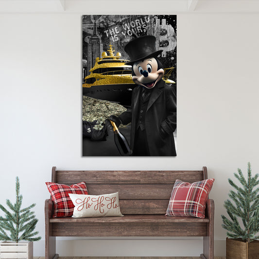 Quadro fumetto topo ricchezza e successo