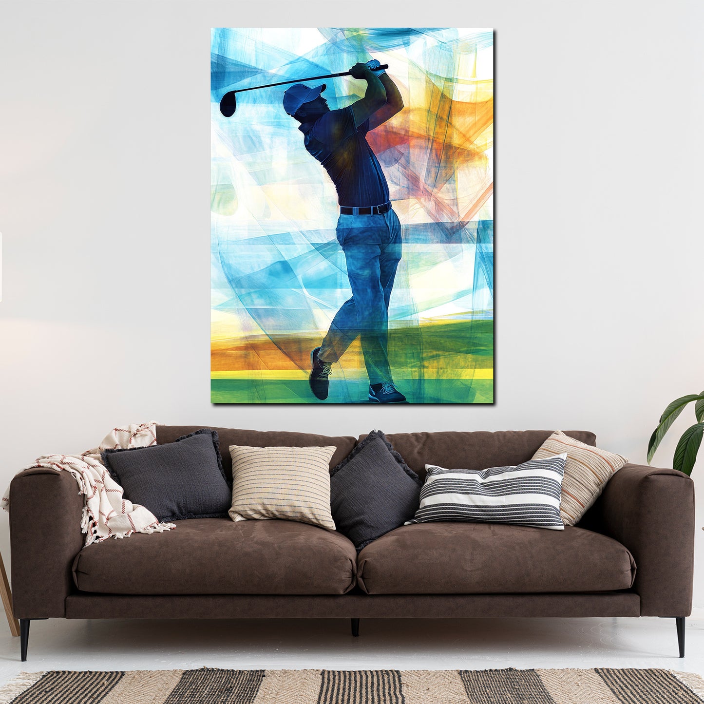 Quadro giocatore di golf silhouette vivace sportivo