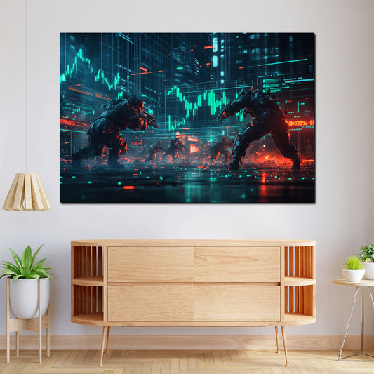 Quadro il futuro guerrieri borsa trading finanza moderno digitale