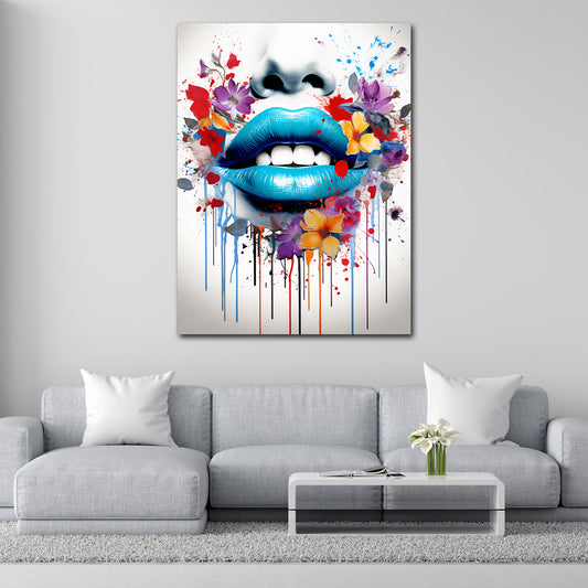 Quadro labbra Abstract Flower Pop Art