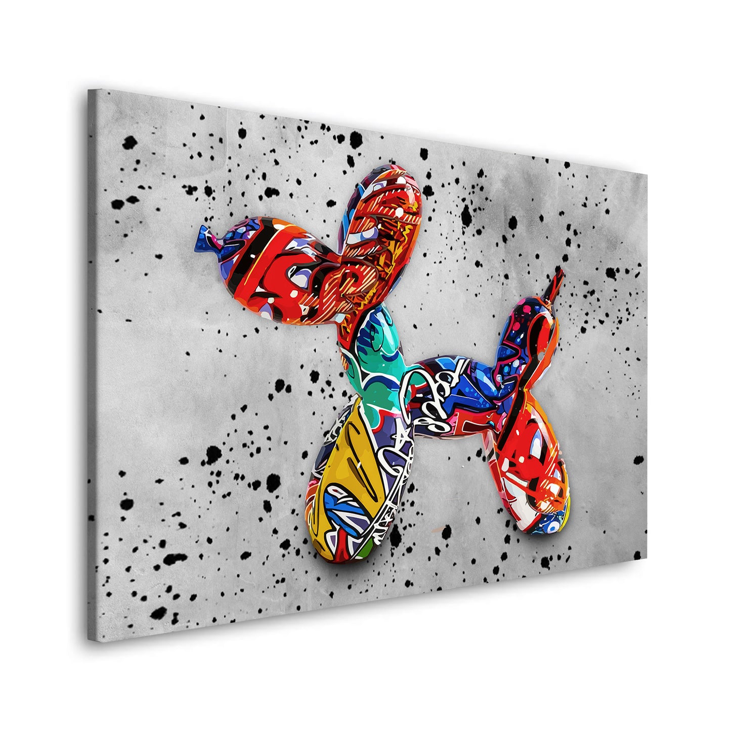 Quadro stampa su tela moderno Balloon Dog Graffiti Street Art Style
