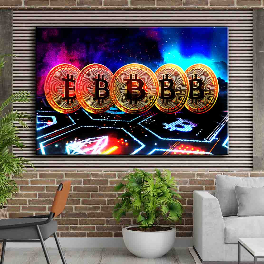Quadro stampa su tela moderno Bitcoin NO LIMIT Criptovalute, Trading e Borsa