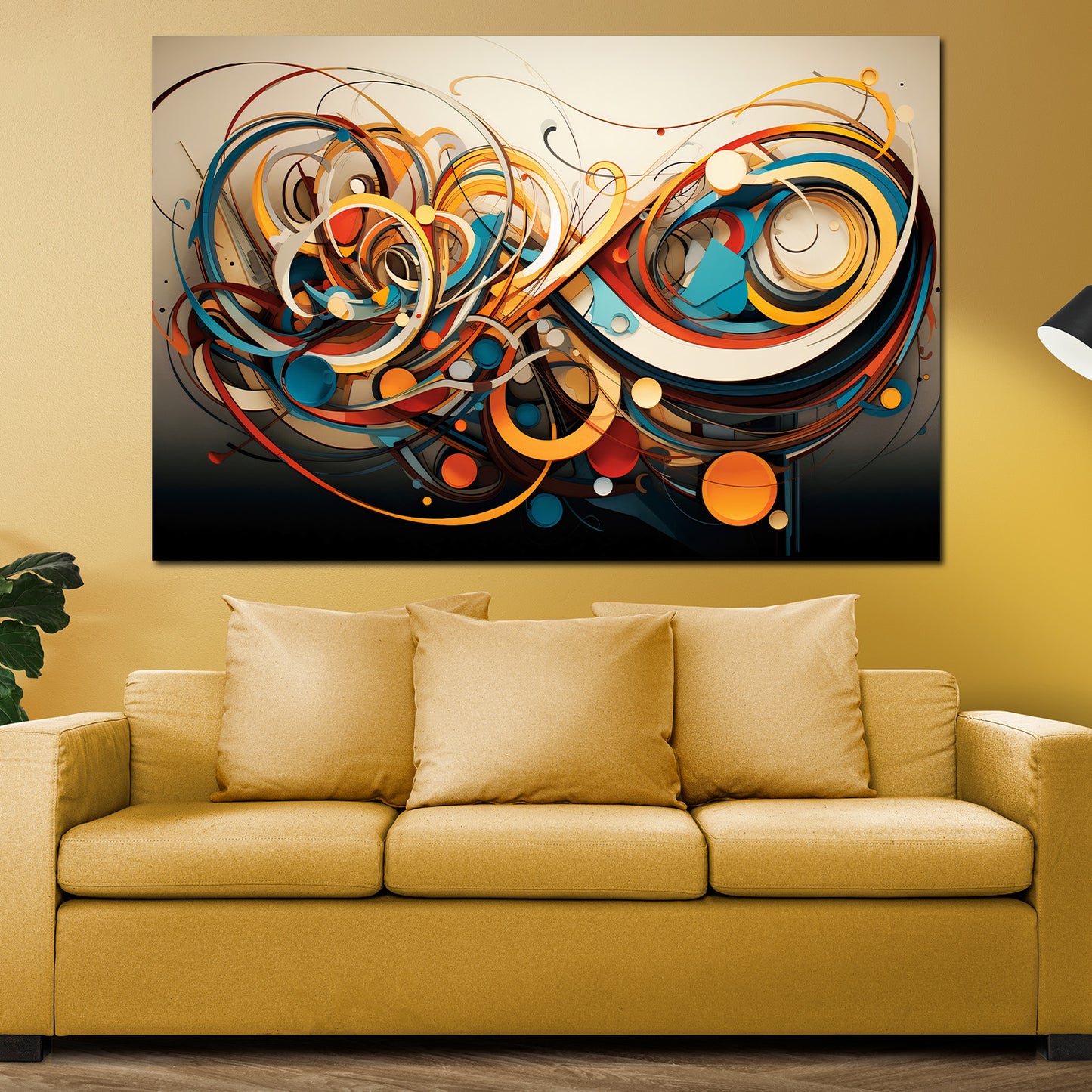 Quadro moderno Lines linee astratto dark