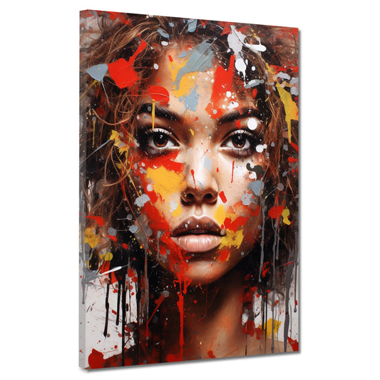 Quadro moderno Pop Art Donna africana colour splash
