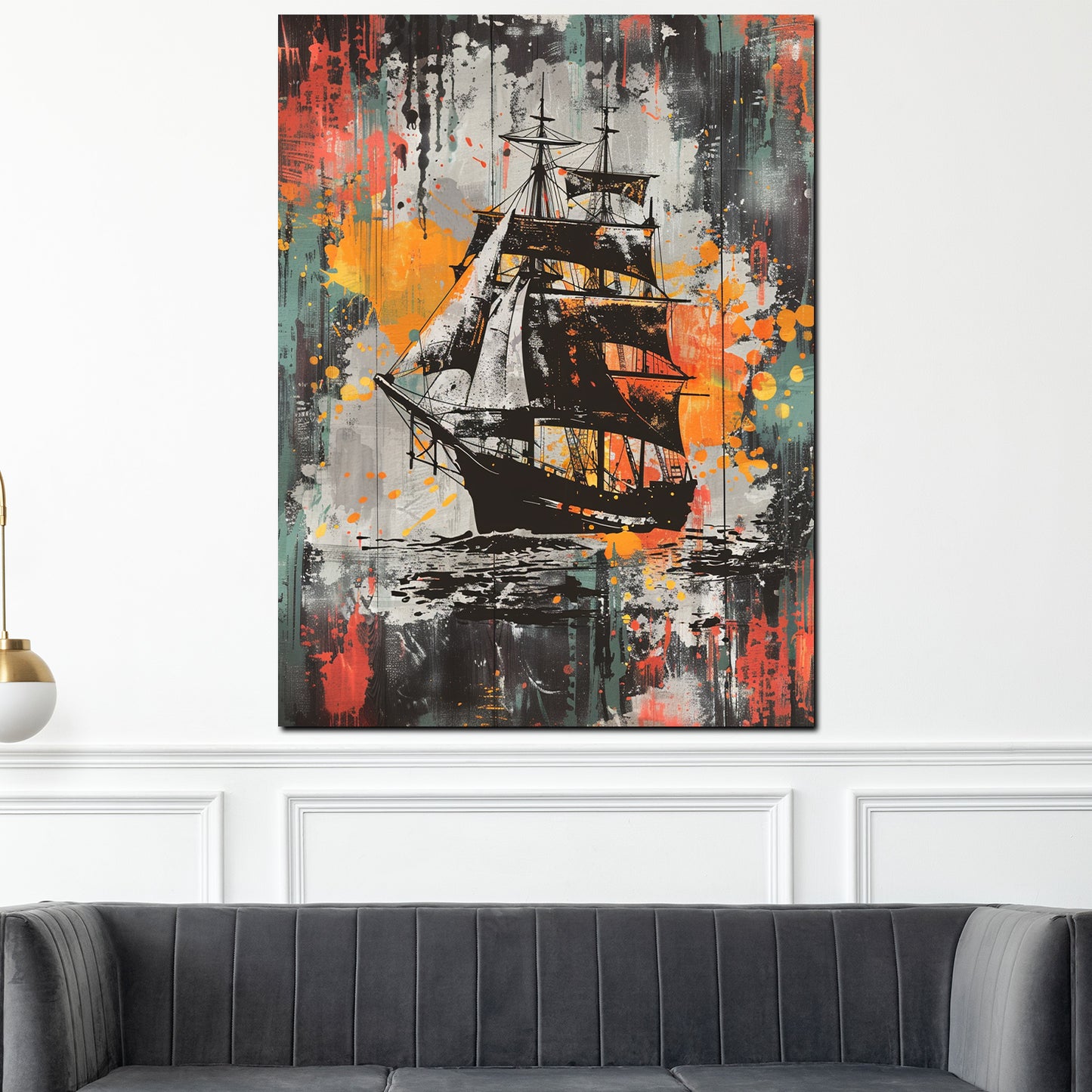 Quadro moderno Pop Art Nave a vela Painting Style
