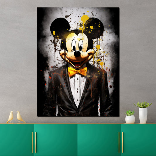 Quadro moderno Pop Art Topo in giacca e cravatta Comic