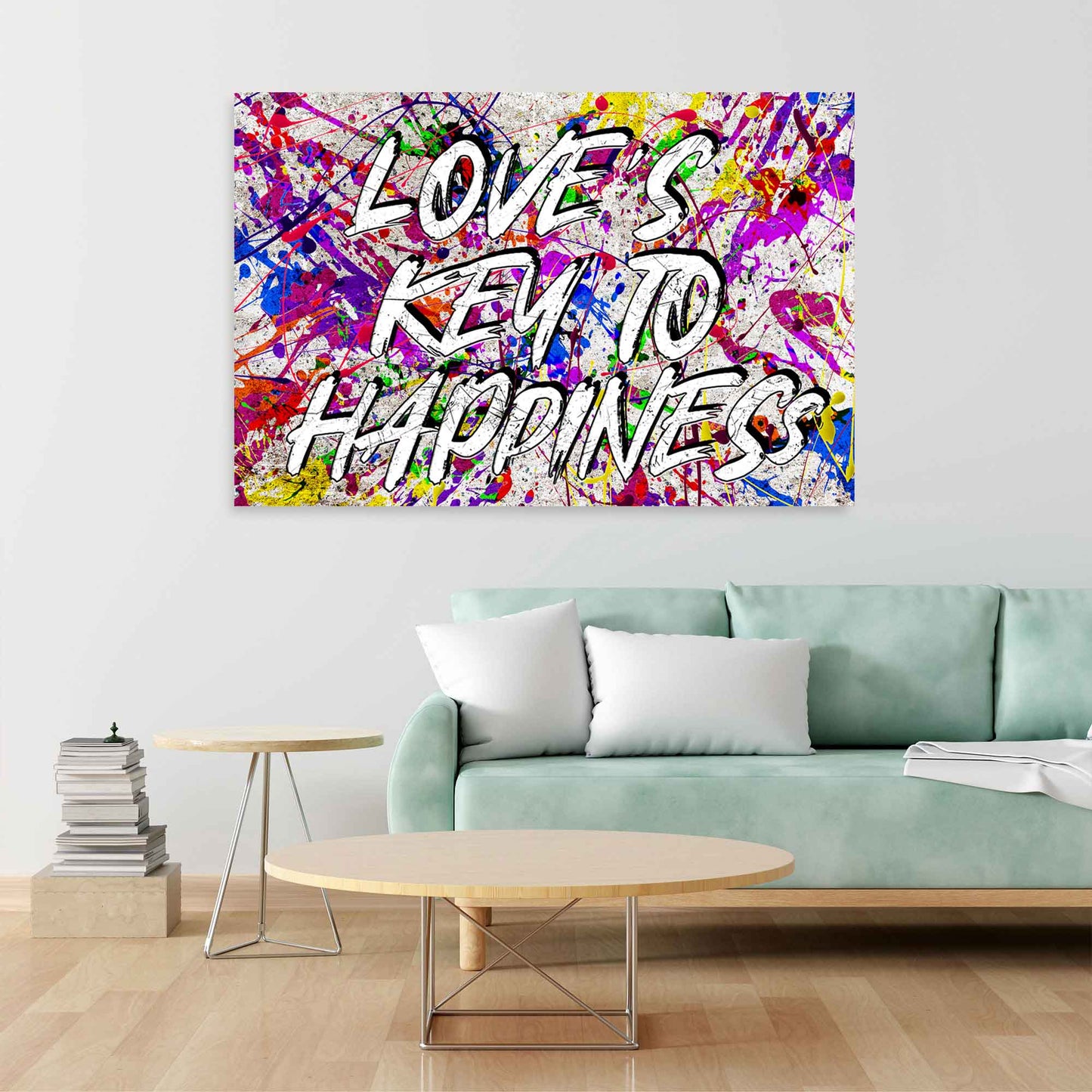 Quadro moderno Pop Art astratto Love IS The Key To Happiness