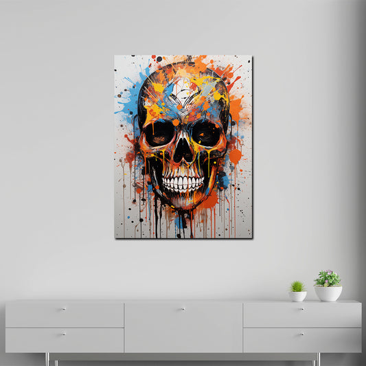 Quadro moderno Pop Art cranio Colour Splash