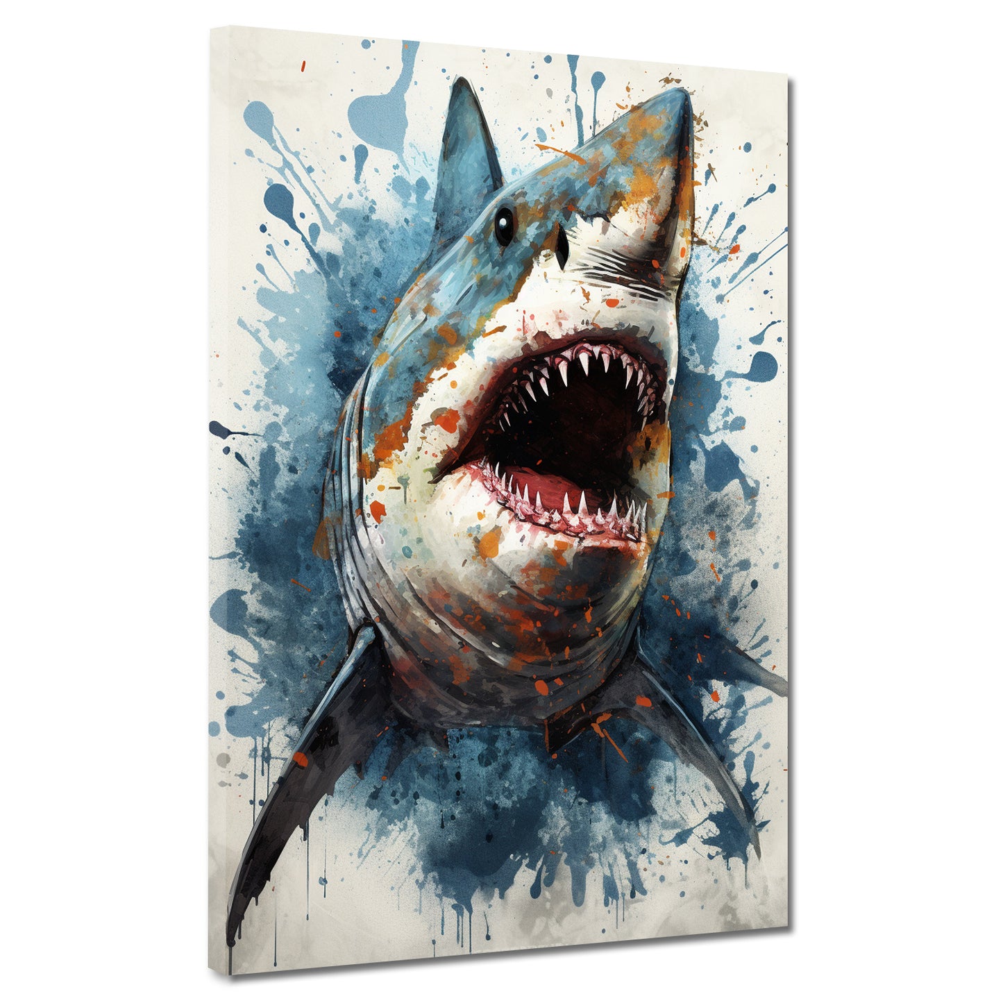 Quadro moderno Squalo bianco Blue Splash