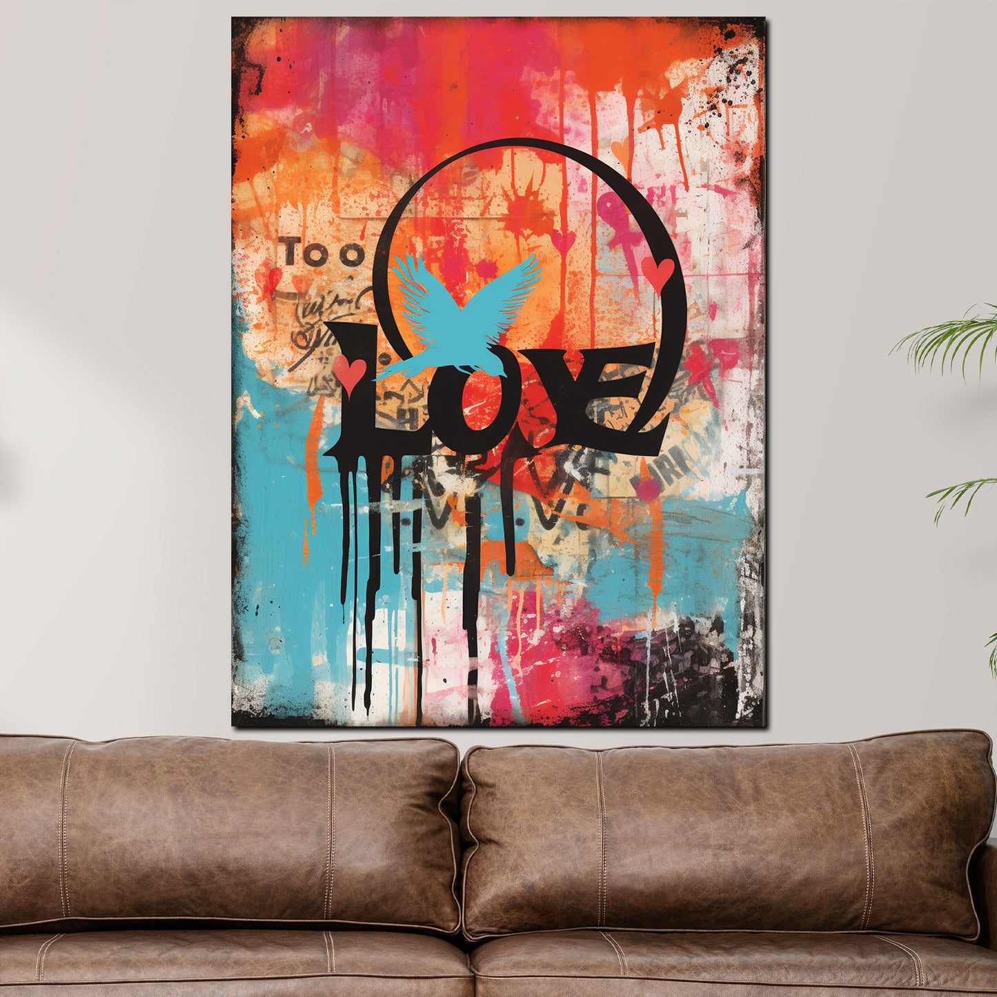 Quadro moderno Street Art LOVE Colour Style