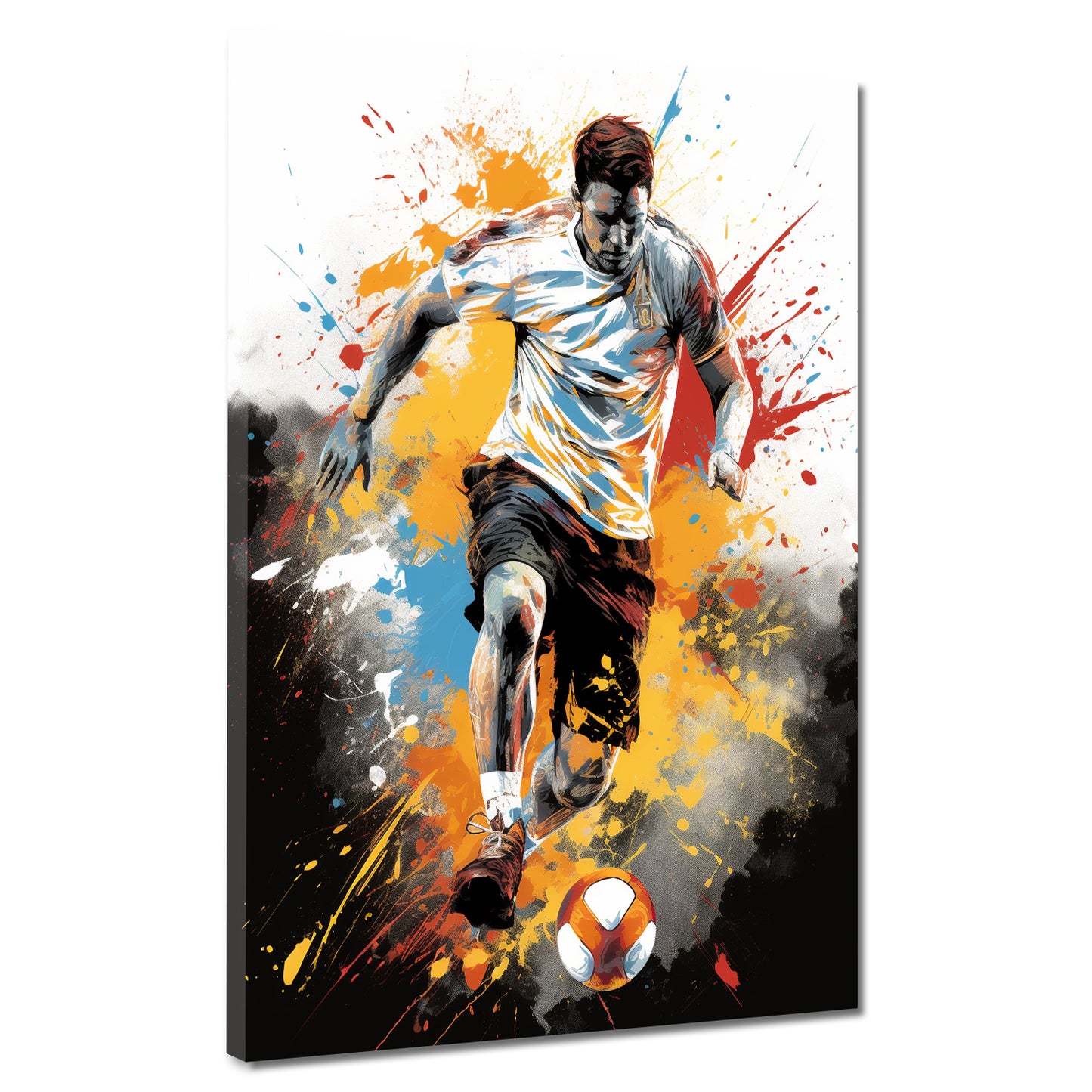 Quadro moderno Street Art Uomo con calcio Colour Splash