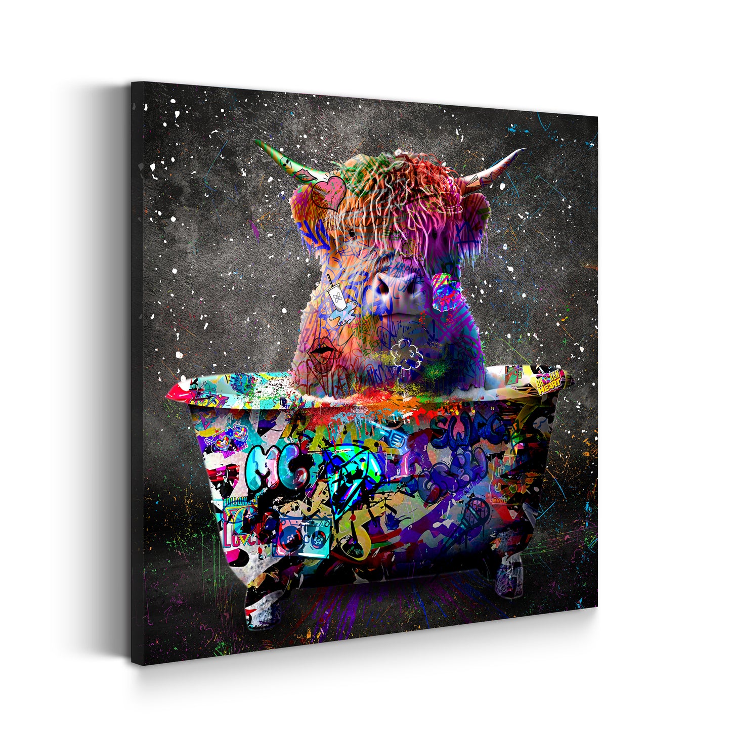 Quadro moderno Toro in vasca Graffiti Street Art Style